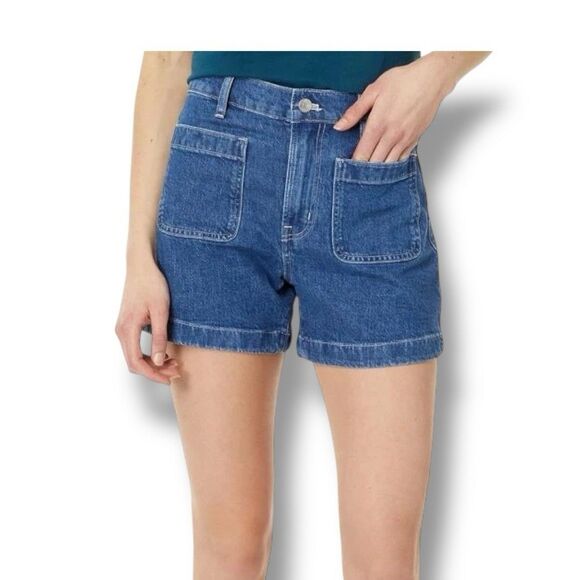 Madewell Pants - Madewell The High Rise Sailor Shorts Blue Denim Cotton Stretch Beach Women’s 32